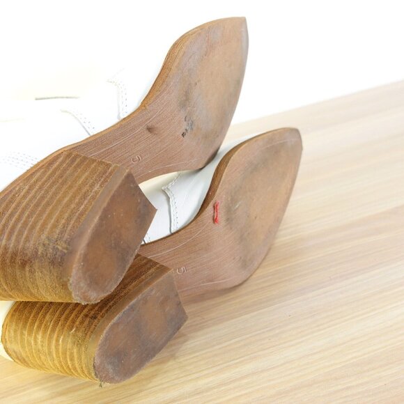 Sam Edelman Boots Leather 5 White Western Ankle Bootie Cowboy Chelsea Winona - Picture 16 of 16